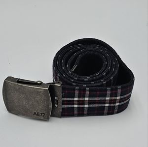 AE belt with a military style flip-top buckle with a functional beer bottle open